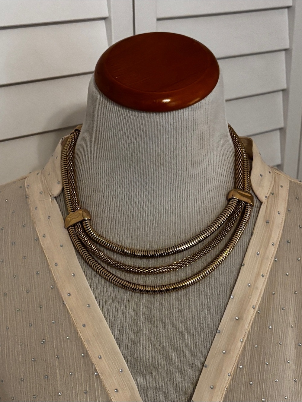 Free People Gold-Tone Multi-Strand Statement Necklace